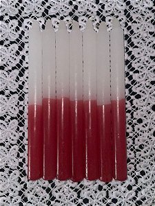 Vela Vermelha Clara e Branca 1kg