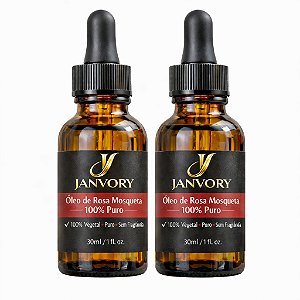 Kit 2 Óleo de Rosa Mosqueta 100% Puro Janvory - Natural, Vegano e Sem Fragrância - 30ml cada