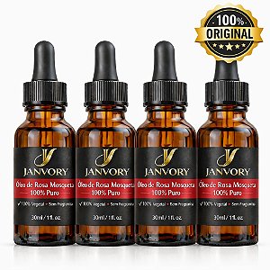 Kit com 4 Óleos de Rosa Mosqueta 100% Puros 30 ml cada (120 ml no total)