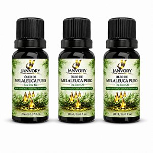 Kit 3 Óleos de Melaleuca (Tea Tree) 100% Puro – 3x20 ml