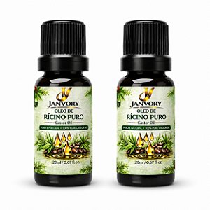 Kit 2 Óleos de Rícino Puro 100% Natural 2x20ml