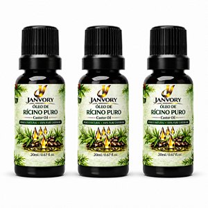 Kit 3 Óleos de Rícino Puro 100% Natural 3x20ml