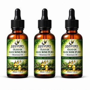 Kit 3 Óleos de Alecrim 100% Puro 3x30ml