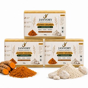 Kit 3x Sabonete de Açafrão, Dolomita e Barbatimão Original-Janvory