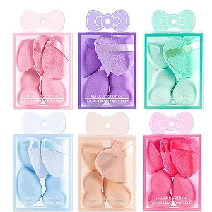 12 Kits Esponjas de Maquiagem Sweet Beauty Sortidas - Cores Sortidas