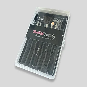 12 Kits de Pincéis Sweet Beauty 7 Peças + Estojo - Cores Sortidas