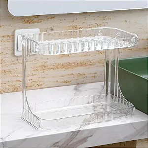 Caixa Fechada (48 unidades) Prateleira 2 Andares para Banheiro Portátil Montável Acrílico