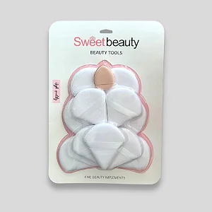 Caixa Fechada (120 unidades) Profissional de Puffs de Veludo (Esponjas para Pó) Sweet Beauty