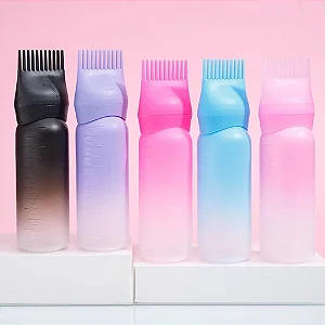 Caixa Fechada (600 unidades) Frascos Aplicadores com Pente para Tinta de Cabelo Tintura 120ml