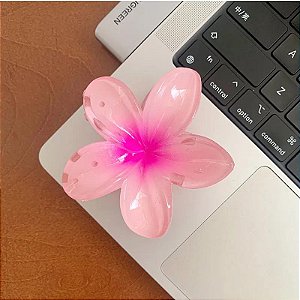 12 Piranha de Cabelo Flor Hibisco Presilha de Cabelo Colorida Gradiente Verão