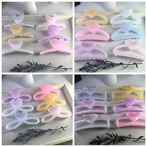 12 Presilha de Cabelo Grande em Acrílico de 13CM