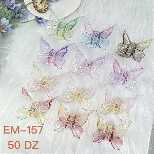 Piranha de Cabelo formato Borboleta Transparente