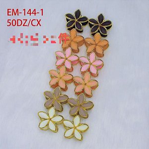 Piranha Floral 8 CM com detalhes em Dourado