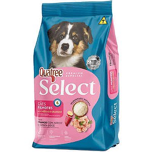 Ração Quatree Select Frango e Arroz para Cães Filhotes Raças Médias e Grandes 15 KG