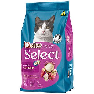 Ração Quatree Select para Gatos Castrados Sabor Mix de Carne com Arroz e Batata Doce 10 KG