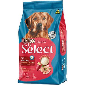 Ração Quatree Select Frango e Arroz Cães Adultos Raças Médias e Grandes 15KG