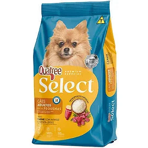 Ração Quatree Select Cães Adultos Raças Pequenas Carne Com Arroz e Batata Doce 10 KG