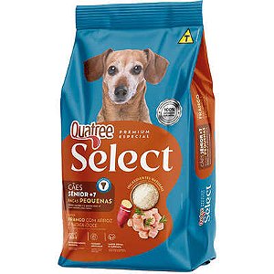 Ração Quatree Select para Cães Sênior +7 Raças Pequenas Sabor Frango com Arroz e Batata Doce 10 KG