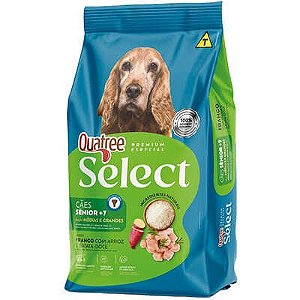 Ração Quatree Select para Cães Sênio 7+ Raças Médias e Grandes Sabor Frango com arroz e Batata Doce 15 KG