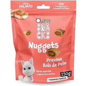 Snack Quatree para Gatos Adultos Sabor Salmão Bola de Pelo 150g