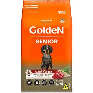 Ração Premier Golden Sênior Mini Bits para Cães Raças Pequenas sabor Carne e Arroz 3kg