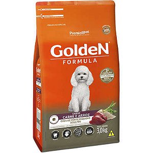 Ração PremieR Pet Golden Formula Carne e Arroz para Cães Adultos de Raças Pequenas 3kg