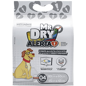 Tapete Higiênico Mr Dry Alerta 80x60 cm C/6 Unidades