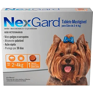 Antipulgas e Carrapatos NexGard para Cães de 2 a 4 Kg