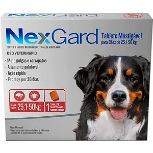 Antipulgas e Carrapatos NexGard para Cães de 25,1 a 50 Kg