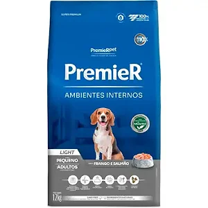 Ração Premier Pet Ambientes Internos Cães Adultos Light 2,5Kg