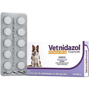 Antibiótico Vetnil Vetnidazol 300 mg para Cães e Gatos