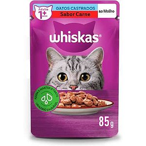 WHISKAS SACHE CASTRADOS CARNE 85G