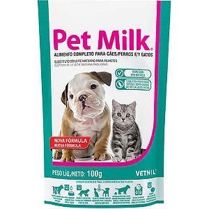 Alimento Completo Vetnil Pet Milk Sachê Substituto do Leite Materno 100g