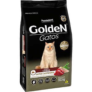 Ração PremieR Pet Golden Gatos Adultos Castrados Carne 10kg