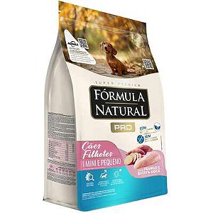 Ração Fórmula Natural Pró Super Premium Frango e Batata Doce Cães Filhotes Raças Minis e Pequenas 1kg