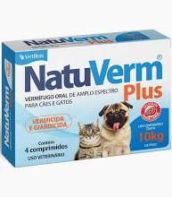 Vermífugo Natu Verm Plus 10kg C/4 comprimidos