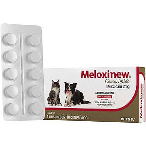 Anti-inflamatório Vetnil Meloxinew 2 mg para Cães e Gatos C/10 comprimdos