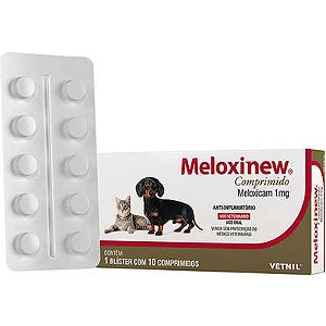 Anti-inflamatório Vetnil Meloxinew 1mg para Cães e Gatos C/10 comprimdios