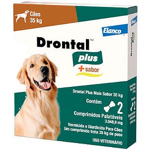 Vermífugo Elanco Drontal Plus Sabor Carne para Cães 35 Kg