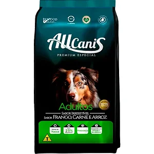 Ração Allcanis Adutlos Raças Grandes Carne, Frango e Arroz 15 Kg