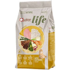 Ração Quatree Life Gatos Castrados Frango e Arroz (Kg)