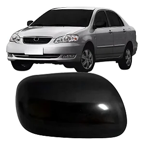 Capa Retrovisor Corolla 2003 2004 2005 2006 2007 Preto Liso