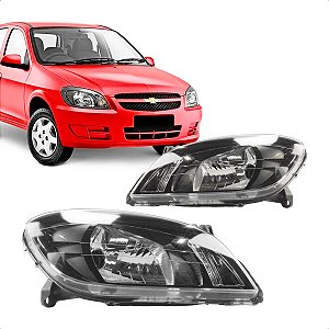 Farol Chevrolet Celta 2007 Á 2015 Mascara Negra