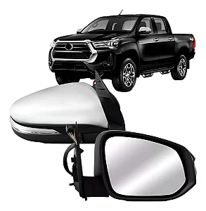 Retrovisor Eletrico Toyota Hilux C/Pisca 2016 até 2025 Cromado