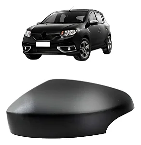 Capa Retrovisor Sandero 2014 A 2020 C/furo Pisca Preta