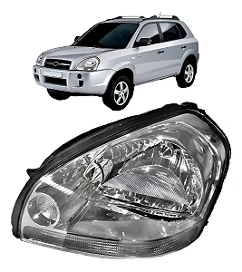 Farol Hyundai Tucson 2005 A 2016 Cromado Pisca Cristal