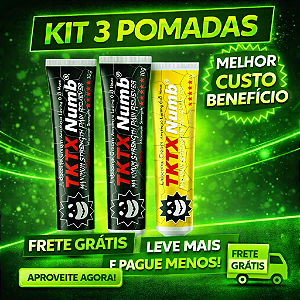 Kit 3 Pomadas Numb 99,9% + FRETE GRÁTIS