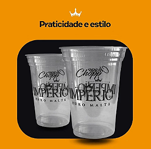COPO CHOPP IMPERIO PLASTICO CX C/1000 UN. 440ML T440M TRAN IMPERIO