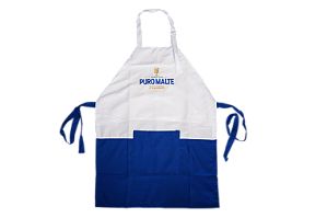 AVENTAL BORDADO PURO MALTE BRANCO/AZUL TUNIC BRAN PURO MAL