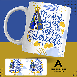 CANECA DE PORCELANA 325ML "MANTO AZUL"